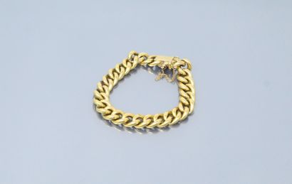 null Curb in 18k (750) yellow gold. Clasp with safety chain. 

Hallmark : Sappey...