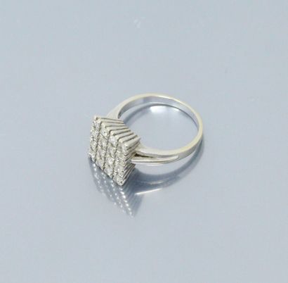 null 18k (750) white gold ring set with diamonds. 

Hallmark of the master. 

Eagle...