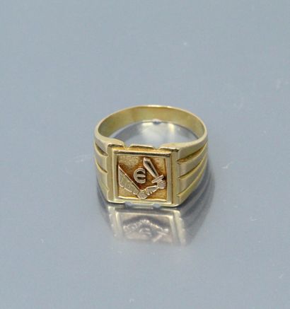 null 18k (750) yellow gold signet ring 

Finger size : 64. - Weight : 10,77 g.