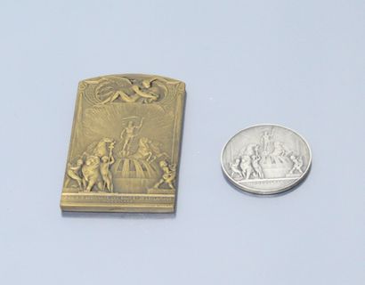 null Two medals of the Société Lyonnaise des eaux et de l'éclairage d'ap. Guillonnet,...