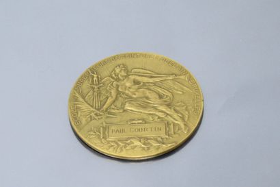 null Médaille en bronze dorée

Avers : la Renommée tenant dans sa main droite une...