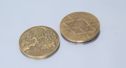 null Two bronze table medals:

- d'ap. Siv Holme, 1920-1970 / FIFTY YEARS OF / FRENCH...
