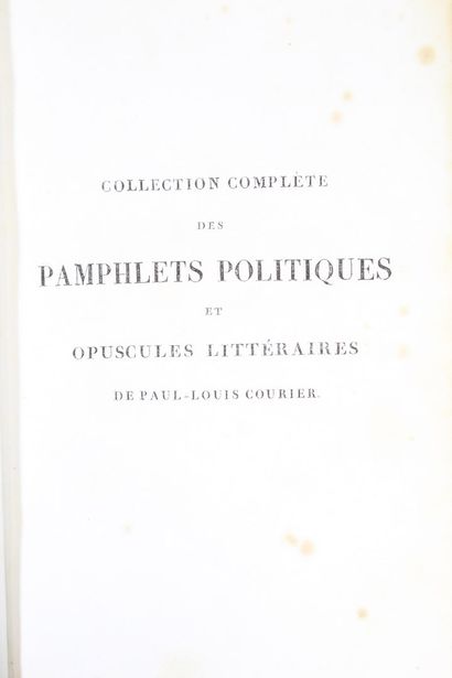 null COURIER (Paul-Louis). Complete collection of political pamphlets and literary...