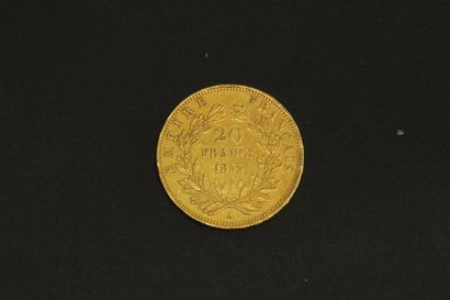 null Pièce en or de 20 francs Napoléon III tête nue 1855 A - F. 531/4 (main/ancre).

1855...