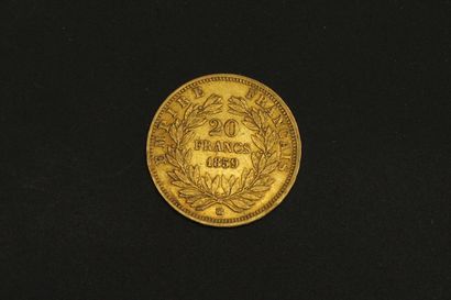 null Pièce en or de 20 francs Napoléon III tête nue 1859.

1859 BB (x1).



BB :...