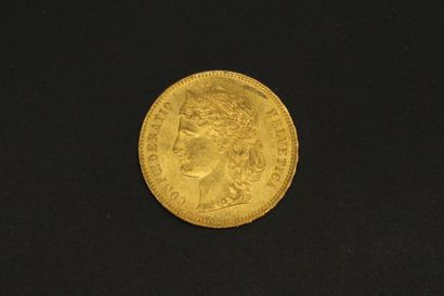 null Pièce en or de 20 francs suisses Helvetica 1890.

1890 B (x1).



Poids : 6.45...