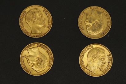null Quatre pièces en or de 20 francs Louis-Napoléon Bonaparte 1852 A.



A : atelier...