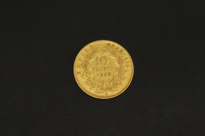 null Pièce en or jaune de 10 Francs Napoléon III (1864 A). 

Poids : 3,22 g.