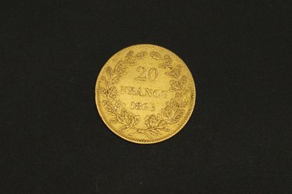 null Pièce en or de 20 francs belges Léopold Ier tête nue.

1865 (x1).



Avers :...