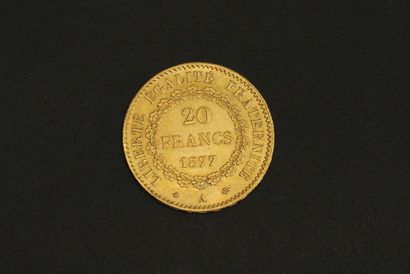 null Pièce en or de 20 francs Génie IIIè République, Dupré.

1877 A (x1).



A :...
