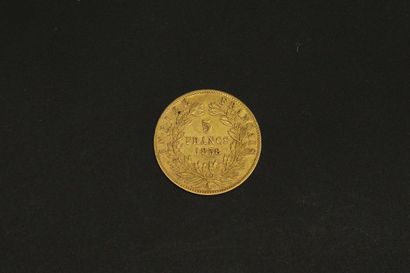 null Pièce en or de 5 francs Napoléon tête nue 1858.

1968 A (x1).



A : atelier...