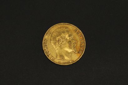 null Pièce en or de 20 francs Napoléon III tête nue 1854 A.

1854 A (x1).



A :...