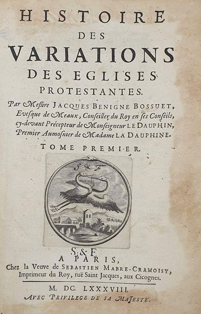 null BOSSUET Jacques Benigne - Histoire des variations des églises protestantes,...