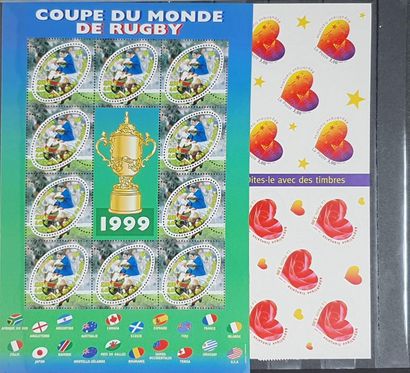 null Deux volumes de timbres neufs, Yvert et Tellier 1986-99 + 4 volumes de 1ers...