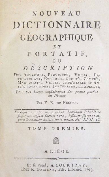 null FELLER de, F.X.

New Geographical and Portable Dictionary or description of...