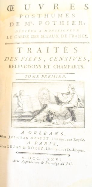 null POTHIER, Robert Joseph - Traités des fiefs, censives, relevoisons et champarts...