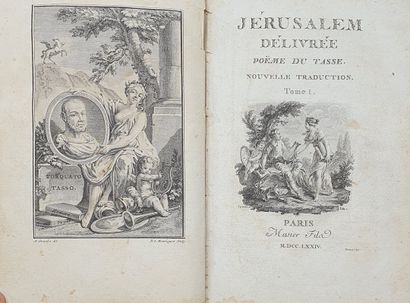 null THE TASSE. Jerusalem delivered. Paris, Musier fils, 1774. 2 volumes in-8, tortoiseshell...