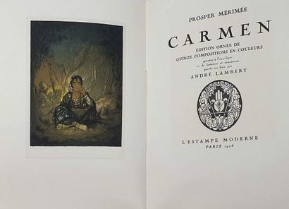 null 
MÉRIMÉE (Prosper). Carmen. Paris, l'Estampe moderne, 1928. Large in-8, paperback,...