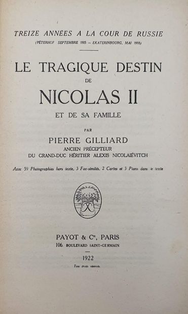 null GILLIARD Pierre

Le tragique destin de Nicolas II et de sa famille, Payot &...