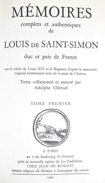 null SAINT-SIMON (Louis de)

Mémoires complets et authentiques, sur le siècle de...
