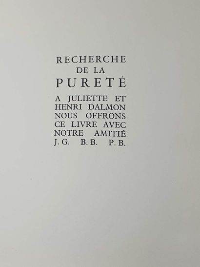 null GIONO (Jean). Recherche de la pureté. Paris, Henri Creuzevault, 1953. In-4 allongé,...