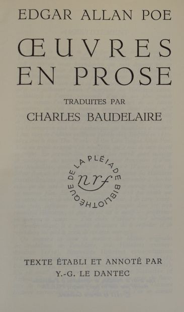 null BIBLIOTHEQUE DE LA PLEIADE

POË Edgar A. 1 vol. Oeuvres en prose - Bibliothèque...