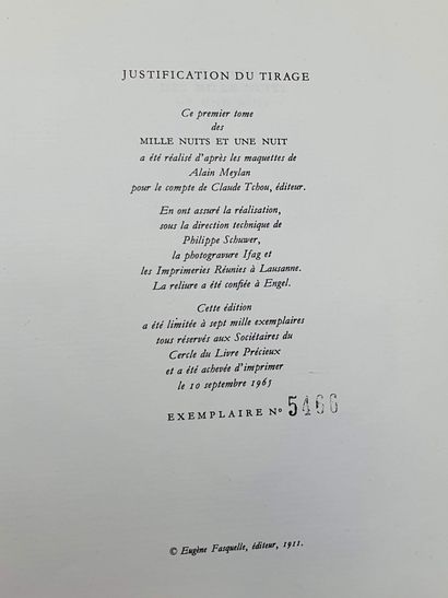 null Les Mille Nuits et Une Nuit, traduit par le Dr. J.C. Mardrus, A Paris, Tchou...