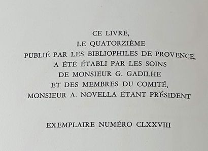 null RABELAIS. Gargantua. Toulon, Les Bibliophiles de Provence, 1955. In-folio, maroquin...