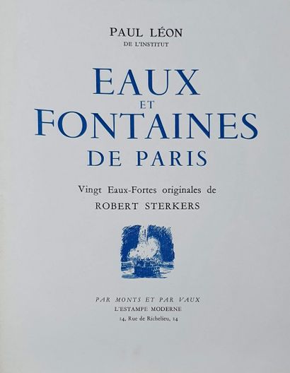 null LEON (Paul) - Eaux et Fontaines de Paris.

Paris, l'Estampe Moderne 1946, gd....