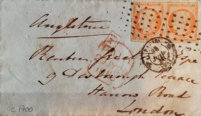  pair of n°5, double postage to England on a letter, estimated 1700€.