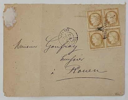 null Block of 4 on a 10 cent siege letter, rated 2500 €, signed Calves