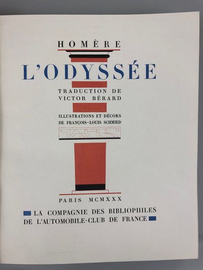null HOMÈRE. L’Odyssée. Traduction de Victor Bérard. Paris, La Compagnie des Bibliophiles...