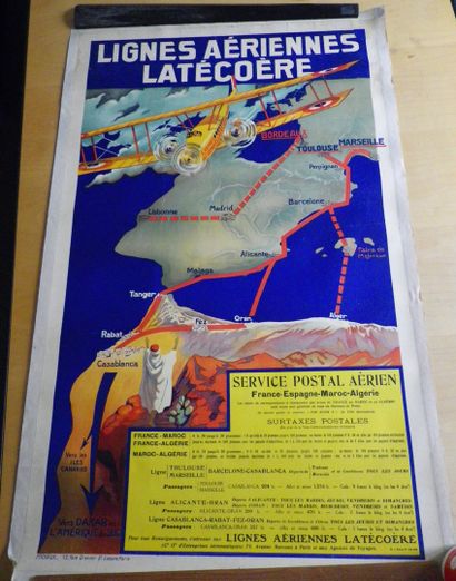null LATECOERE AIRLINES

Advertising poster for the airmail service France-Spain-Morocco-Algeria

on...