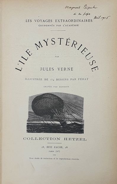 null VERNE Jules. L'île mystérieuse, Hetzel.

Un volume, grand in-8, cartonnage polychrome...