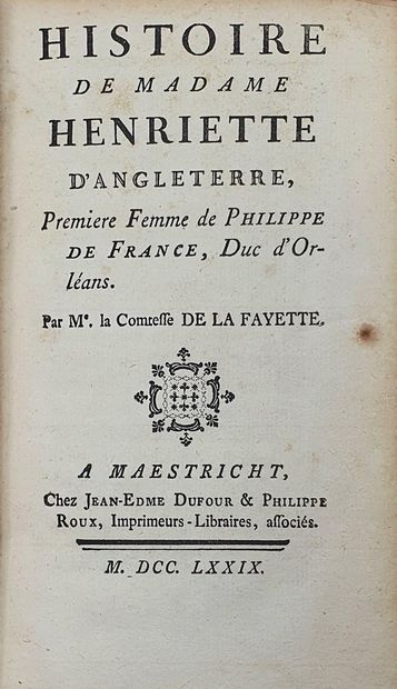 null LA FAYETTE Mme la comtesse (de)

Various works of Mme la comtesse de La Fayette....
