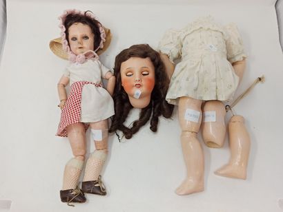 null French doll, with bisque head, open mouth, marked "UNIS FRANCE 301" size 9,...