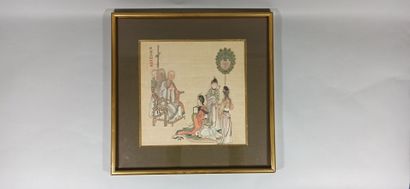null CHINA - 19th century

Page from the album "Fan Fang Yuan Cheng" (Buddhist album),...