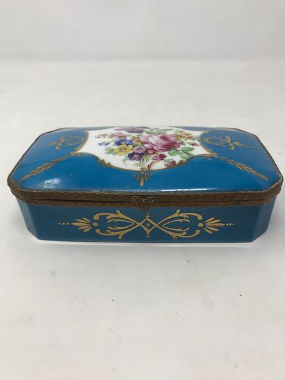 null SEVRES

Rectangular porcelain box with polychrome decoration of flowers on a...