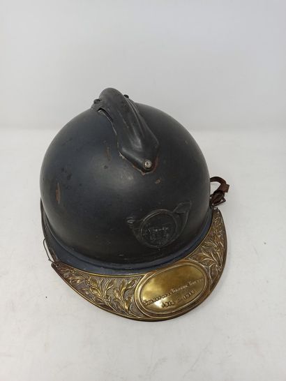 null Adrian helmet model 1915, of foot hunter (plate to the trunk marked RF), with...