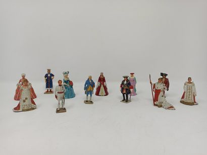 null Gustave VERTUNNI : Douze figurines de l'histoire de France dont Louis X le Hutin...