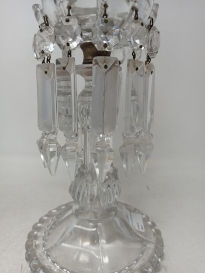 null BACCARAT

Pair of candelabras with pendants in moulded crystal, the tulips with...