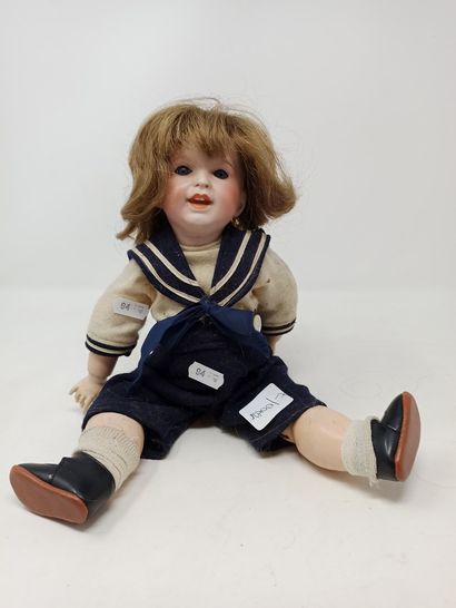 null SFBJ baby, with characterized bisque head, marked " SFBJ 236 PARIS " size 4,...