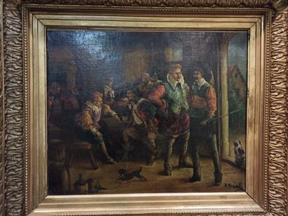 null BREVELLE H (XIX-XX)

Tavern scene,

oil on canvas, signed lower right,

38 X...