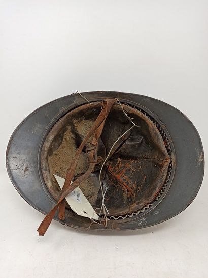 null Adrian helmet model 1915, of foot hunter (plate to the trunk marked RF), with...