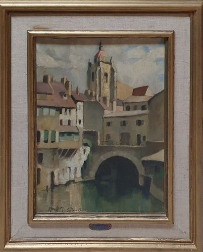null JOUFFROY Pierre, 1912-2000,

Vue de Dole, 1935, la cathédrale et le canal des...