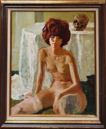 null BRENOT Pierre Laurent (1913-1998)

Portrait of Joelle with the skull, girls...