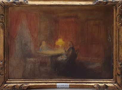 null LECOMTE Victor, 1856-1920,

Étude de salle à manger normande, 1908 - La chiromancienne,

deux...