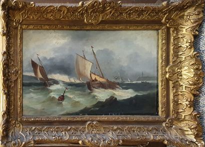 null BADIN A. (XX-XIXth)

Sailing boats, 

Oil on canvas signed lower right, 

Cracks...