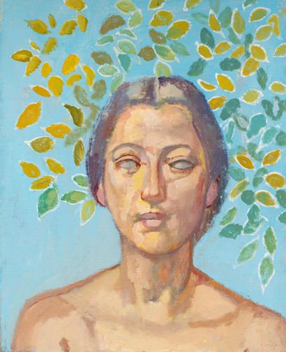null 
MAYO Antoine, 1905-1990




Madame France Mayo aux feuilles




huile sur toile,...