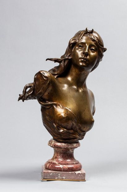 null GASQ Paul, 1860-1944,

Diane,

buste en bronze à patine médaille sur socle piédouche...